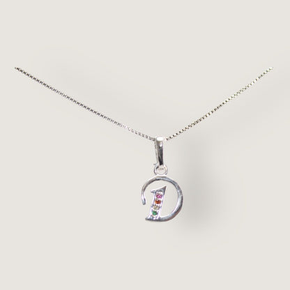 Initial Necklaces for Women. Dainty Silver Rhodium Finish Letter Necklace. Personalized Tiny Initial Pendant Necklace