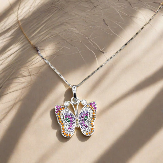 butterfly_necklace_silver_colorful_gift_for_her
